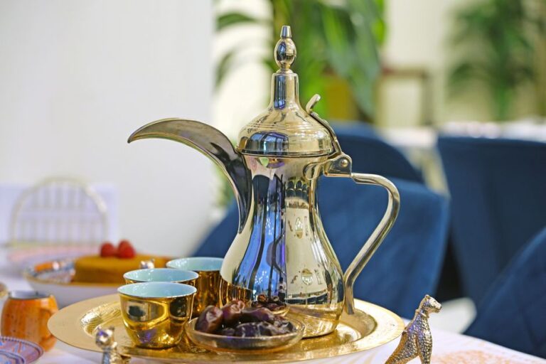Arabic coffee served with dates