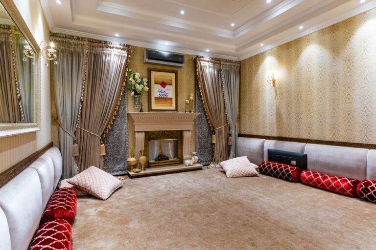 A traditional Arabic majlis interior