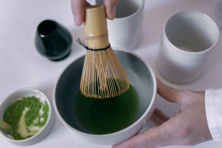 Matcha being whisked