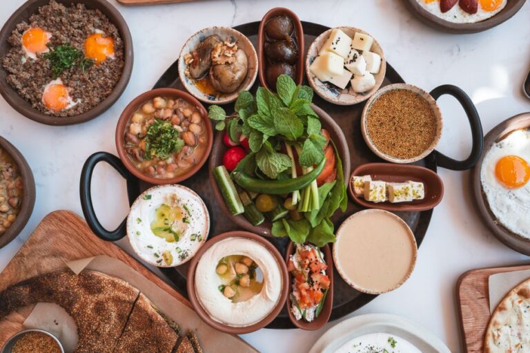 A Lebanese mezze spread