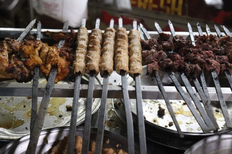 Grilled kebab and karahi