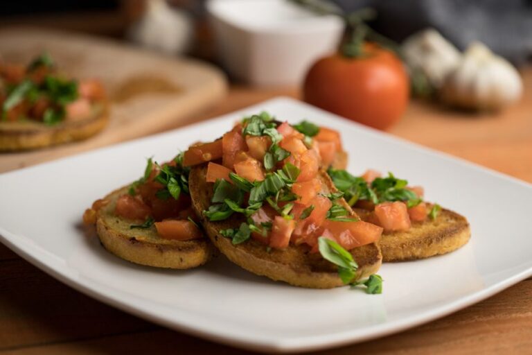 Bruschetta with tomato and basil