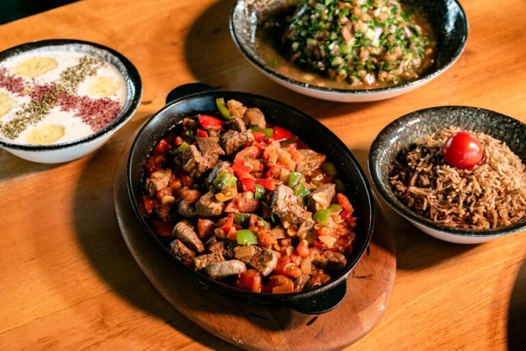 Grilled lamb over rice