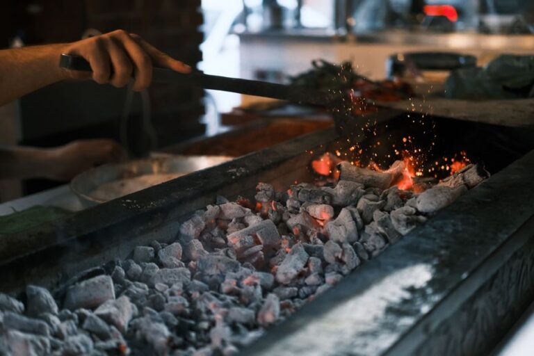 Adana kebab on the grill